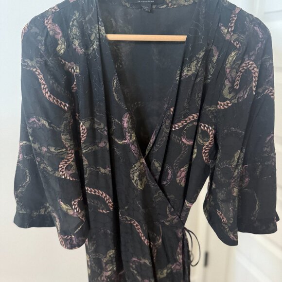 AllSaints Delana Tempest Wrap Maxi Dress Size 8 - Picture 13 of 15